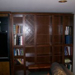 Custom Built-in Bookshelves & Wine Rack